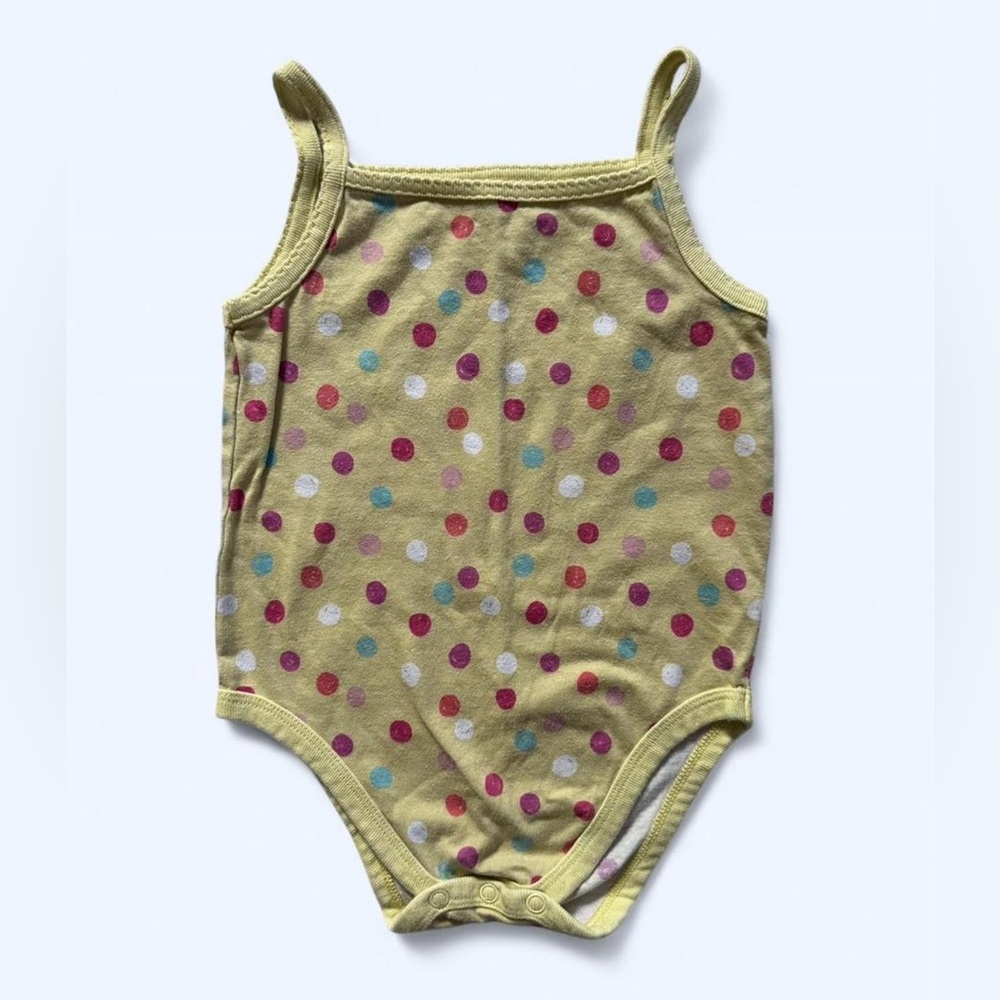 Garanimals Polka Dot Tank Bodysuit in Yellow Girls Size 18 Months Sleeveless